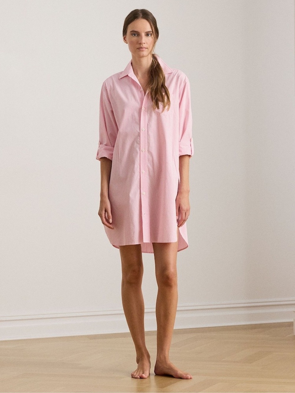 Lauren Ralph Lauren Pink Core Woven Long Sleeve Shirt